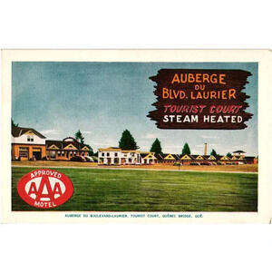 Auberge Du Boulevard Laurier Tourist Court Quebec Bridge Que Canada Postcard